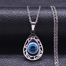 Stainless Steel Devil's Eye Pendant Necklace