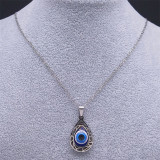 Stainless Steel Devil's Eye Pendant Necklace