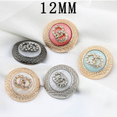 12MM Metal Design Sensory Water Diamond snap button charms