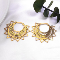 Stainless steel hollow pattern earrings