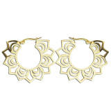Stainless steel hollow pattern earrings