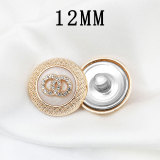 12MM Metal Design Sensory Water Diamond snap button charms
