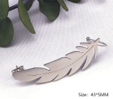 1pcs Stainless steel feather earrings