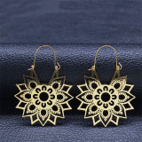 Stainless steel hollow pattern earrings