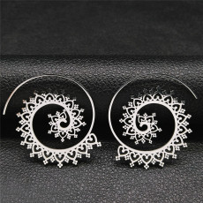 Stainless steel hollow pattern earrings