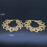 Stainless steel hollow pattern earrings