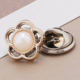 10pcs/lot 12MM Neckline anti slip pearl flower drop alloy button sewn button coat sweater shirt cardigan decorative button detachable button brooch