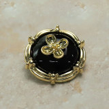 22MM Metal Clover flower snap button charms