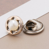 10pcs/lot 12MM Neckline anti slip pearl flower drop alloy button sewn button coat sweater shirt cardigan decorative button detachable button brooch