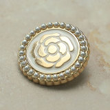20MM Metal pearl flower snap button charms