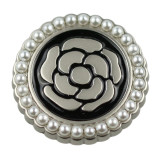 20MM Metal pearl flower snap button charms