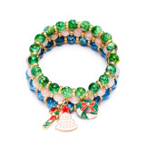 Christmas Tree Santa Claus Snowman Beaded Combination Bracelet