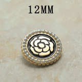 12MM Metal pearl flower snap button charms