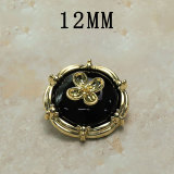 12MM Metal Clover flower snap button charms