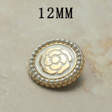 12MM Metal pearl flower snap button charms