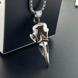 60CM Stainless Steel Gothic Eagle Head Crow Pendant Necklace