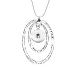 Double layered circular pendant necklace fit 20MM Snaps button jewelry wholesale