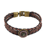 Handwoven multi-layer diamond bracelet leather bracelet