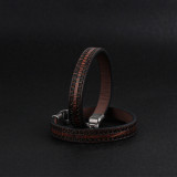 Minimalist patterned leather bracelet