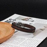 Minimalist patterned leather bracelet