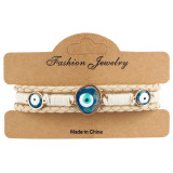 Türkiye Blue Eye Bracelet Fashion Hand woven Leather Rope Bracelet