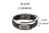 Cross multi-layer creative hand woven leather bracelet