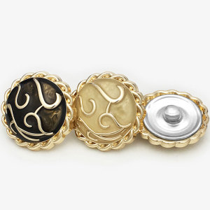 22MM Dropping Oil Circular Button Wave Edge Auspicious Cloud Metal  snap button charms