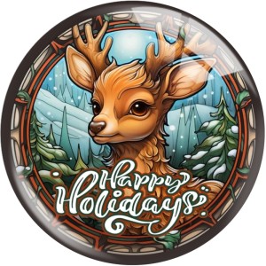 20MM Christmas  Deer Thanksgiving pumpkin Print glass snap button charms