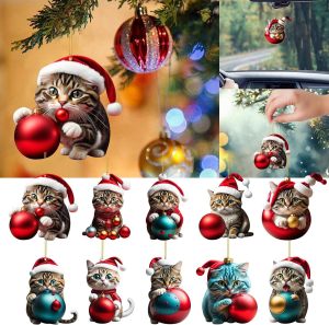 Christmas acrylic creative kitten car pendant backpack pendant Christmas home decoration gift