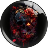 20MM Halloween  Art  skull Print glass snap button charms
