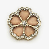 22MM Flower with diamond Metal  snap button charms