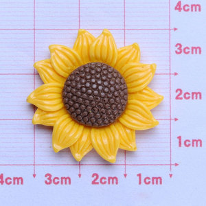 30MM Sunflower resin  snap button charms