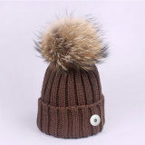 Knitted hat, wool ball, warm autumn and winter wool hat fit 20MM Snaps button jewelry wholesale