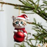 Christmas acrylic creative kitten car pendant backpack pendant Christmas home decoration gift