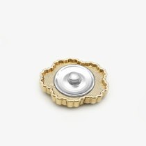 22MM Flower with diamond Metal  snap button charms