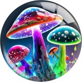20MM color Dream Mushroom  Print glass snap button charms