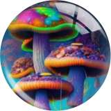 20MM color Dream Mushroom  Print glass snap button charms