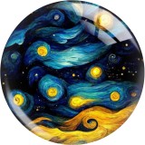 20MM Van Gogh oil painting  Cat  lighthouse  Print glass snap button charms