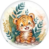 20MM Cartoon  Unicorn  Deer  rabbit  panda  hedgehog  Print glass snap button charms