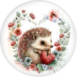 20MM Cartoon  Unicorn  Deer  rabbit  panda  hedgehog  Print glass snap button charms
