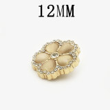 12MM Flower with diamond Metal  snap button charms