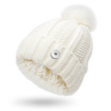 Protective hairstyle, silky and smooth, elastic satin knitted hat, loose and warm wool hat fit 20MM Snaps button jewelry wholesale