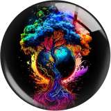 20MM color  tree of life  Print glass snap button charms
