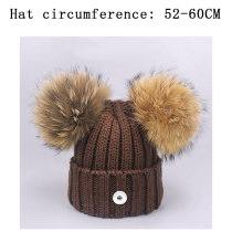 Knitted hat, wool ball, warm autumn and winter wool hat fit 20MM Snaps button jewelry wholesale