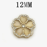 12MM Flower with diamond Metal  snap button charms