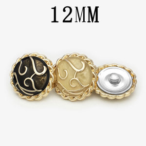 12MM Dropping Oil Circular Button Wave Edge Auspicious Cloud Metal  snap button charms