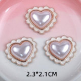 20MM Pearl Love Resin snap button charms