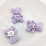 20MM Cartoon doll letter bear Resin snap button charms