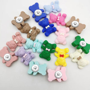 20MM Cartoon doll letter bear Resin snap button charms