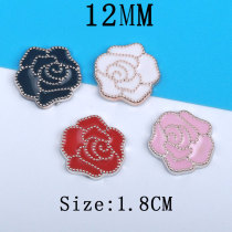 12MM Rose Emblem resin snap button charms